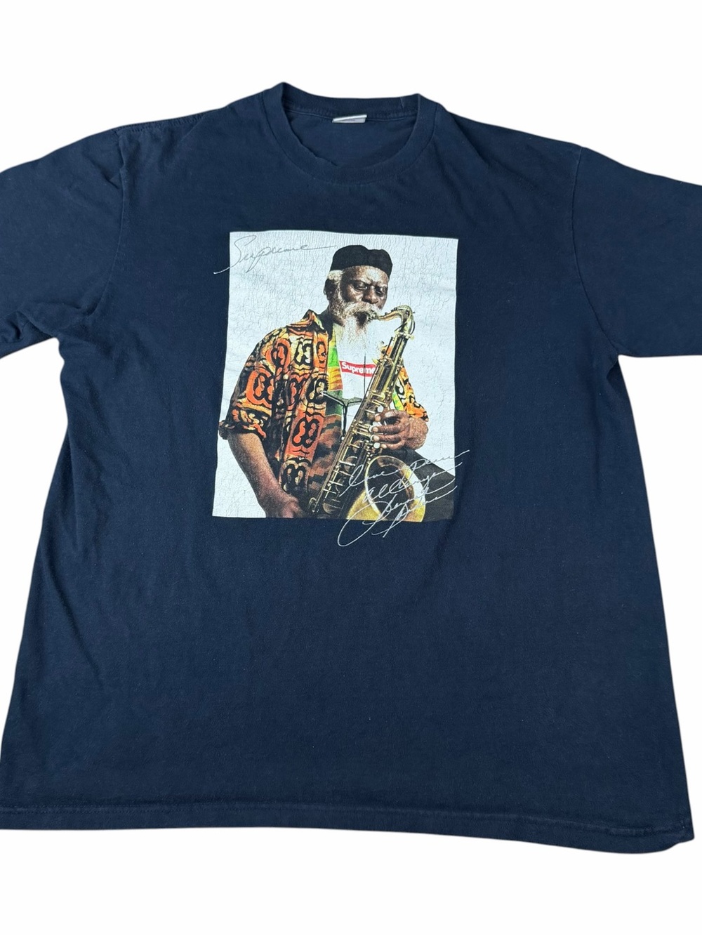 Supreme Pharaoh Sanders Tee Navy Blue FW20 Adult Size Medium M OG Rare Authentic